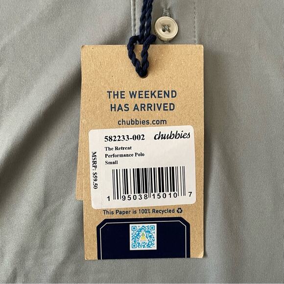 Chubbies The Retreat Performance Polo Men’s Size Small New Gray - Picture 4 of 9